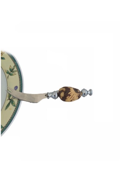 Couteau à fromage à deux dents avec manche en tagua nature Couteau à fromage à deux dents avec manche en tagua nature