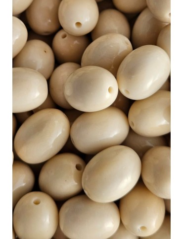 Perles Olive 12 mm en Tagua Lot de 20 perles naturelles pour bijoux