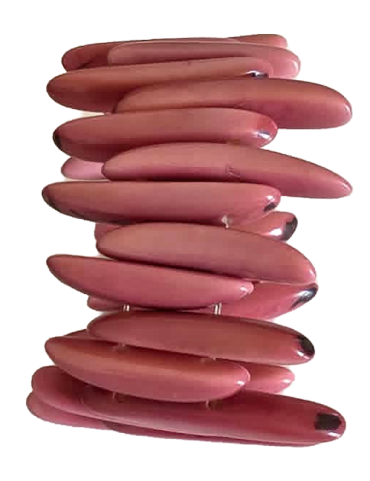 Bijou écologique tagua rose fait main