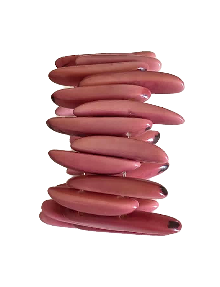Bijou écologique tagua rose fait main