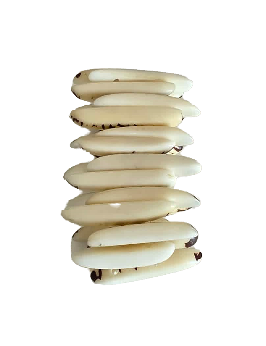 Bracelet en tagua naturelle artisanal – 26 lamelles – Atelier Tagua World