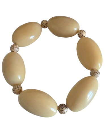 Bracelet tagua naturelle et bodhi – Artisanat Atelier Tagua World