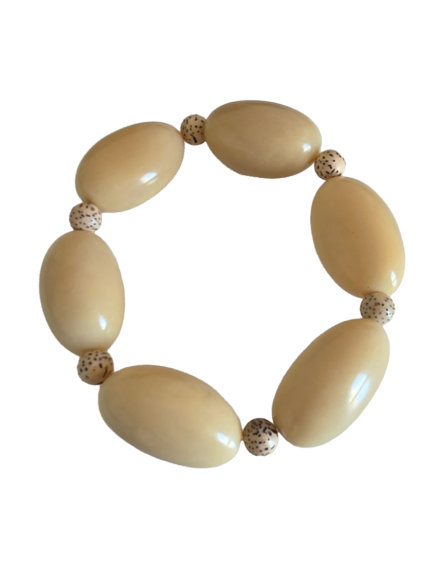Bracelet tagua naturelle et bodhi – Artisanat Atelier Tagua World