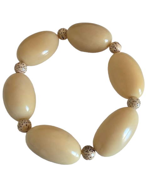 Bracelet tagua naturelle et bodhi – Artisanat Atelier Tagua World
