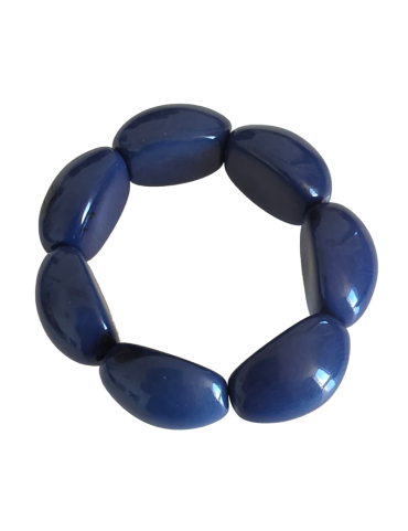 Bracelet tagua bleu – 7 graines artisanales – Atelier Tagua World