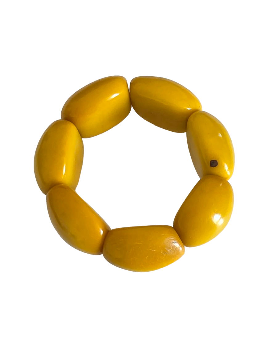 Bracelet tagua jaune – 7 graines artisanales – Atelier Tagua World