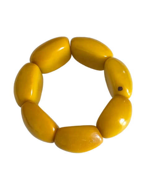 Bracelet tagua jaune – 7 graines artisanales – Atelier Tagua World