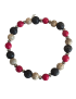 Bracelet tagua rouge, lave & acier – Artisanat Atelier Tagua World