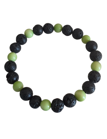 Bracelet tagua & pierre de lave – Artisanat Atelier Tagua World