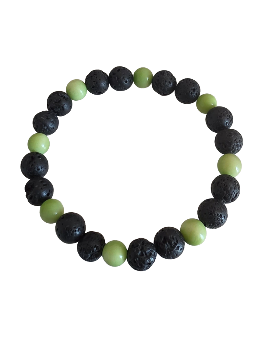 Bracelet tagua & pierre de lave – Artisanat Atelier Tagua World