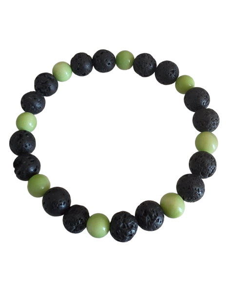 Bracelet tagua & pierre de lave – Artisanat Atelier Tagua World