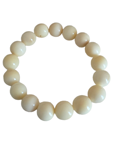 Bracelet tagua naturelle 12 mm – Artisanat Atelier Tagua World