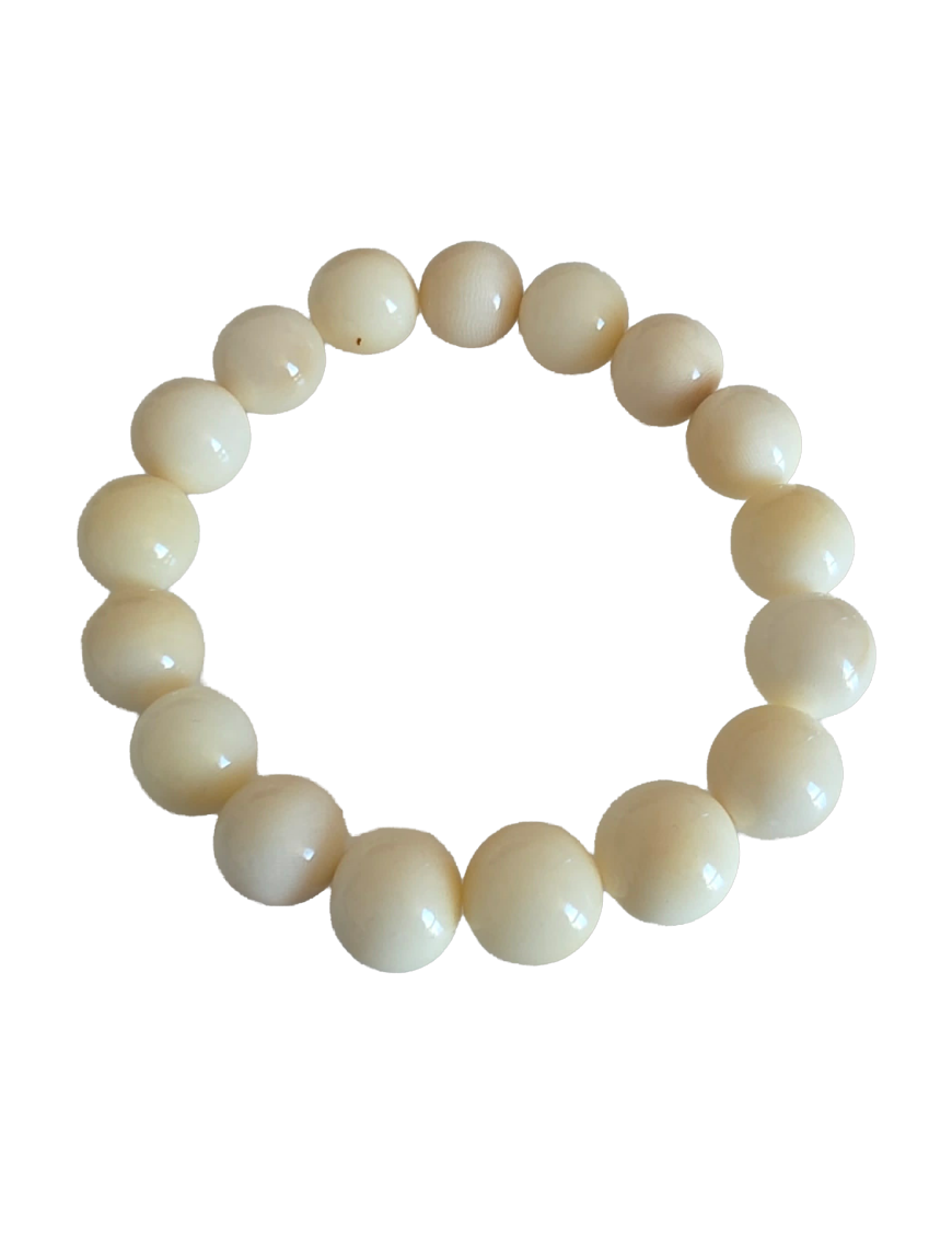 Bracelet tagua naturelle 12 mm – Artisanat Atelier Tagua World