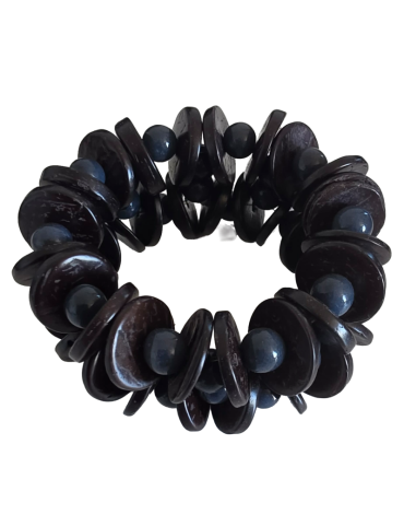 Bracelet tagua bleu 9 mm & coco – Atelier Tagua World