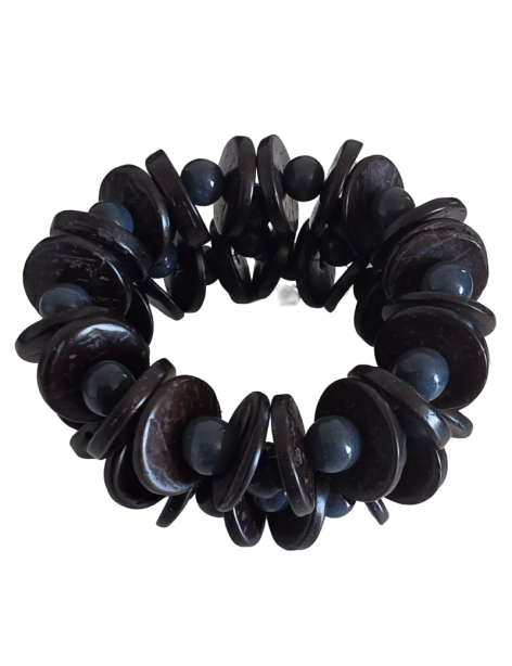 Bracelet tagua bleu 9 mm & coco – Atelier Tagua World