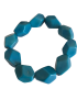 Bracelet tagua bleu ovoïde – 10 perles 15x20 mm