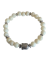 Bracelet tagua naturel – Bouddha & acier 21 perles