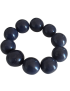 Bracelet tagua bleu foncé – perles 22 mm artisanales