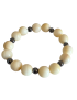 Bracelet tagua naturelle & hématite – artisanal 14 perles