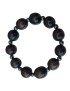 Bracelet tagua noir & hématite – artisanal 15 mm