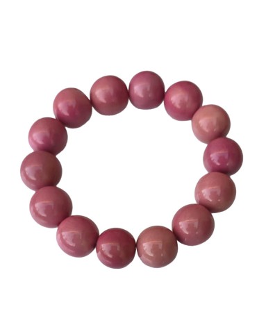 Bracelet tagua rose artisanal – perles naturelles 15 mm
