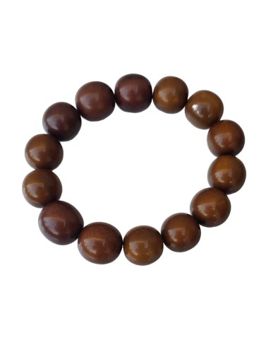 Bracelet tagua marron artisanal – perles naturelles 15 mm