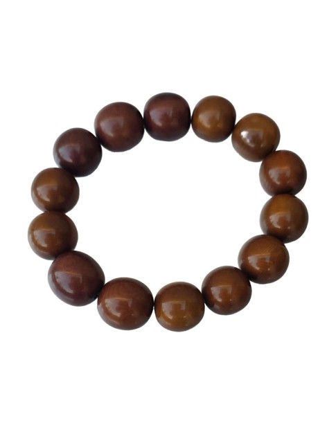 Bracelet tagua marron artisanal – perles naturelles 15 mm