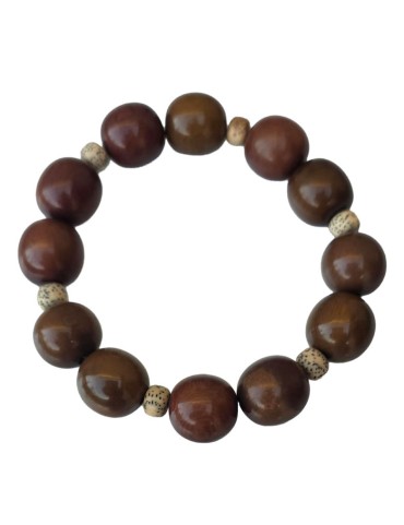 Bracelet tagua marron & Bodhi – artisanal 15 mm