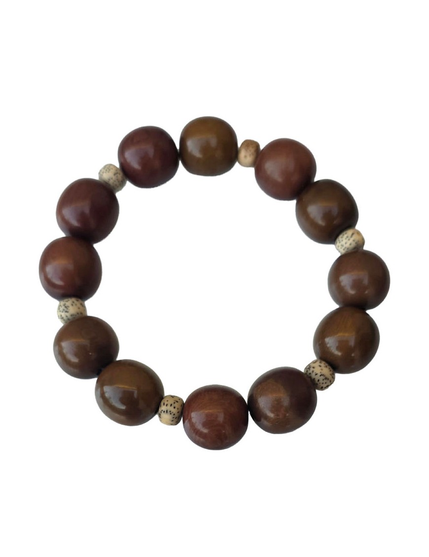 Bracelet tagua marron & Bodhi – artisanal 15 mm
