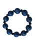 Bracelet tagua bleu foncé & lave – artisanal 15 mm