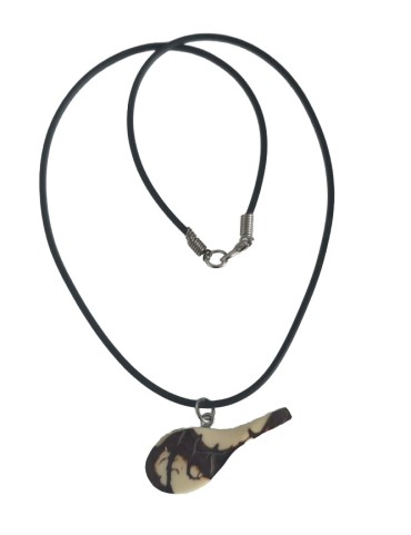 Pendentif raquette de tennis en tagua – 44×17×5 mm, 6 g
