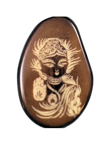 Pendentif, porte clés ou bracelet gravure Bouddha