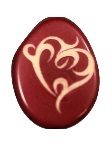 Gravure d'un Coeur sur une tranche de tagua 