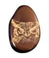 Gravure Hibou sur tranche de tagua