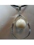Pendentif alliage et perle de tagua