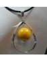 Pendentif alliage et perle de tagua