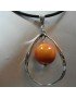Pendentif alliage et perle de tagua