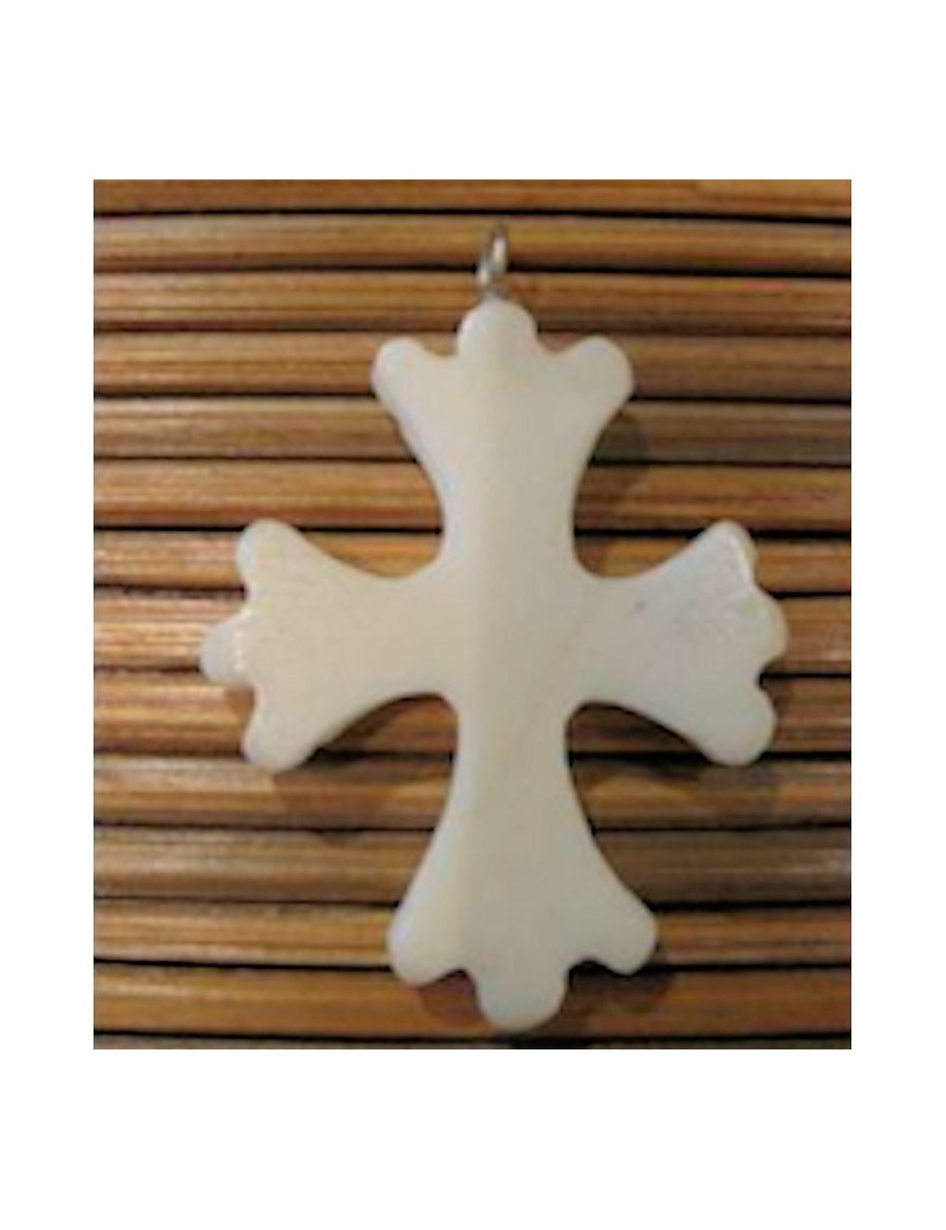 Pendentif tagua croix occitane