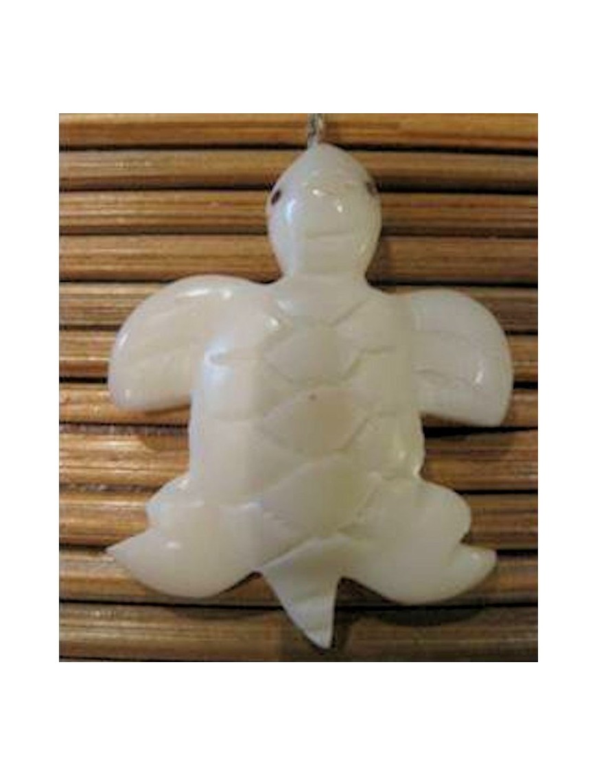 Pendentif tagua tortue de mer